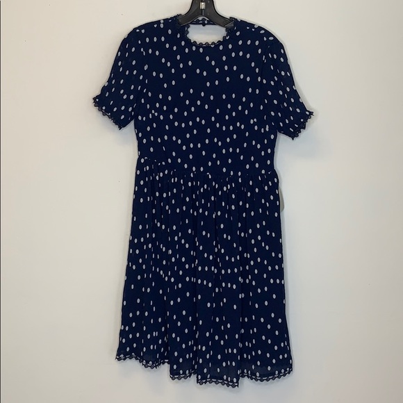 1901 Nordstrom Polka Dot Crinkle Chiffon Fit Flare - Picture 5 of 8